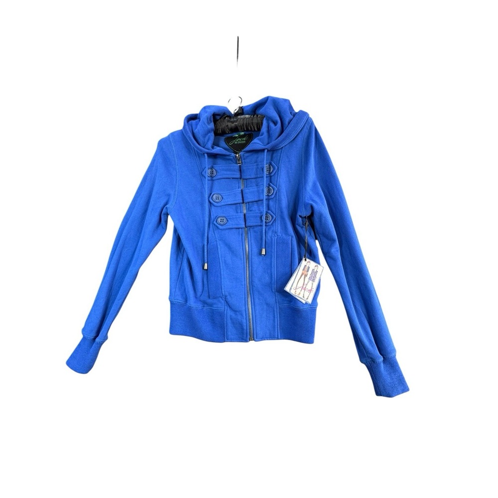 Jack BB Dakota NWT Women's M Blue Military Hoodie Jacket Full Zip Cotton